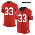 Women's Georgia Bulldogs NCAA #33 Robert Beal Jr. Nike Stitched Red Legend Authentic No Name College Football Jersey WWM6454GP